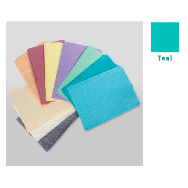 Bib Towel TIDI Ultimate Waffle 13 in x 18 in Teal 3 Ply Tissue / Poly 500/Ca